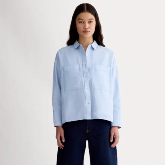 Everlane Tops - Everlane The Boxy Oxford - Royal Blue